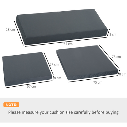 Grey Cushion Pad Set for Rattan Furniture