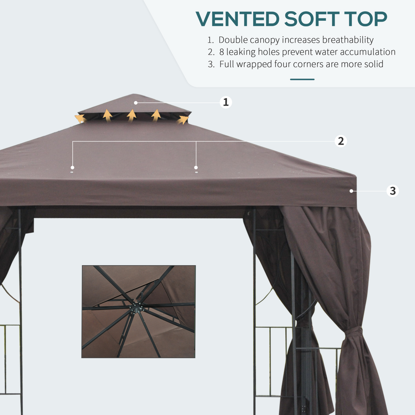 Metal Garden Gazebo With Sidewalls | Jscapes Home and Garden