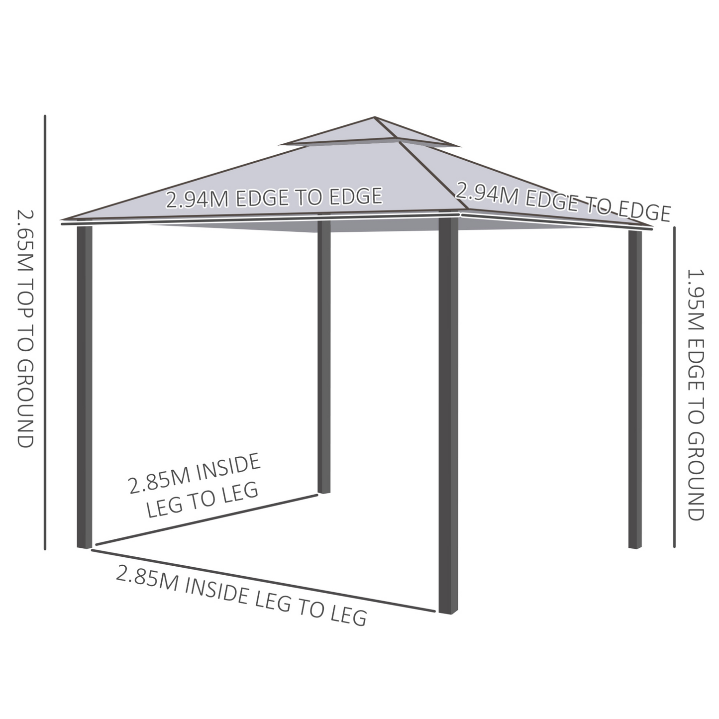 Grey Metal Gazebo with Netting | Jscapes home and Garden