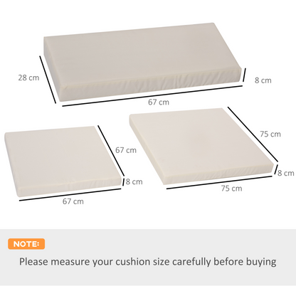 Cream Outdoor Cushion Pad Set for Rattan Furniture