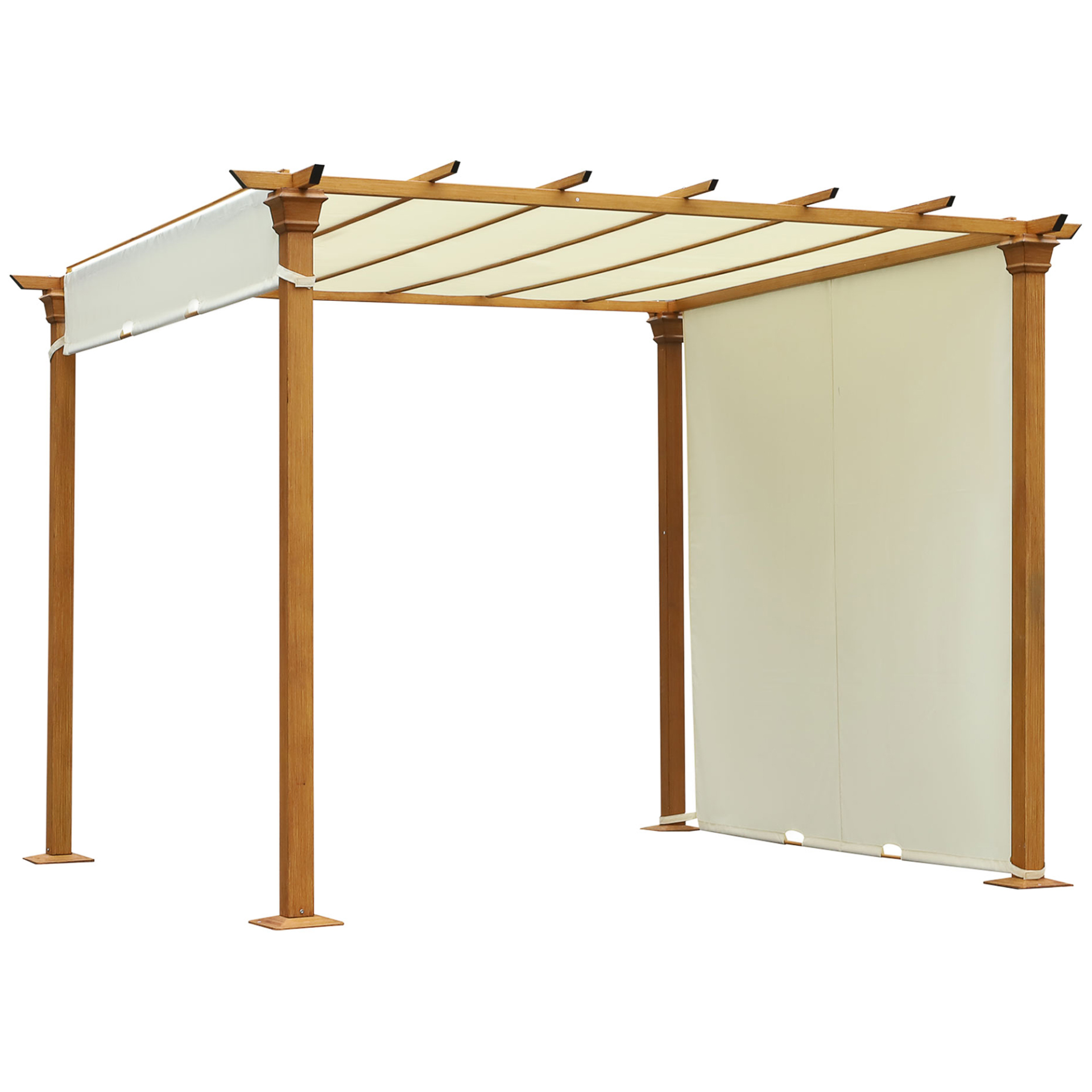 Retractable Pergola Gazebo with Adjustable Canopy