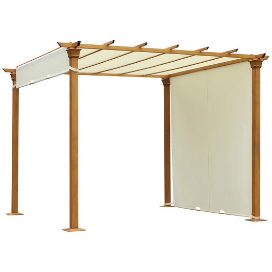 Retractable Pergola Gazebo with Adjustable Canopy