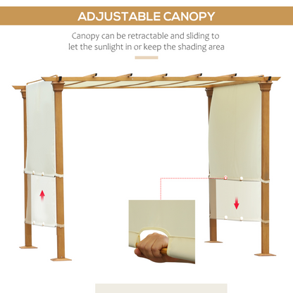 Retractable Pergola Gazebo with Adjustable Canopy