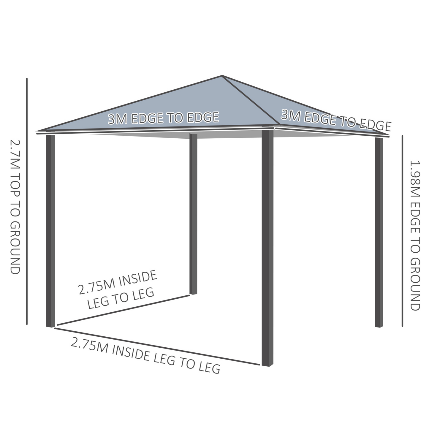 Outsunny Aluminium Gazebo | Jscapes Home and Garden