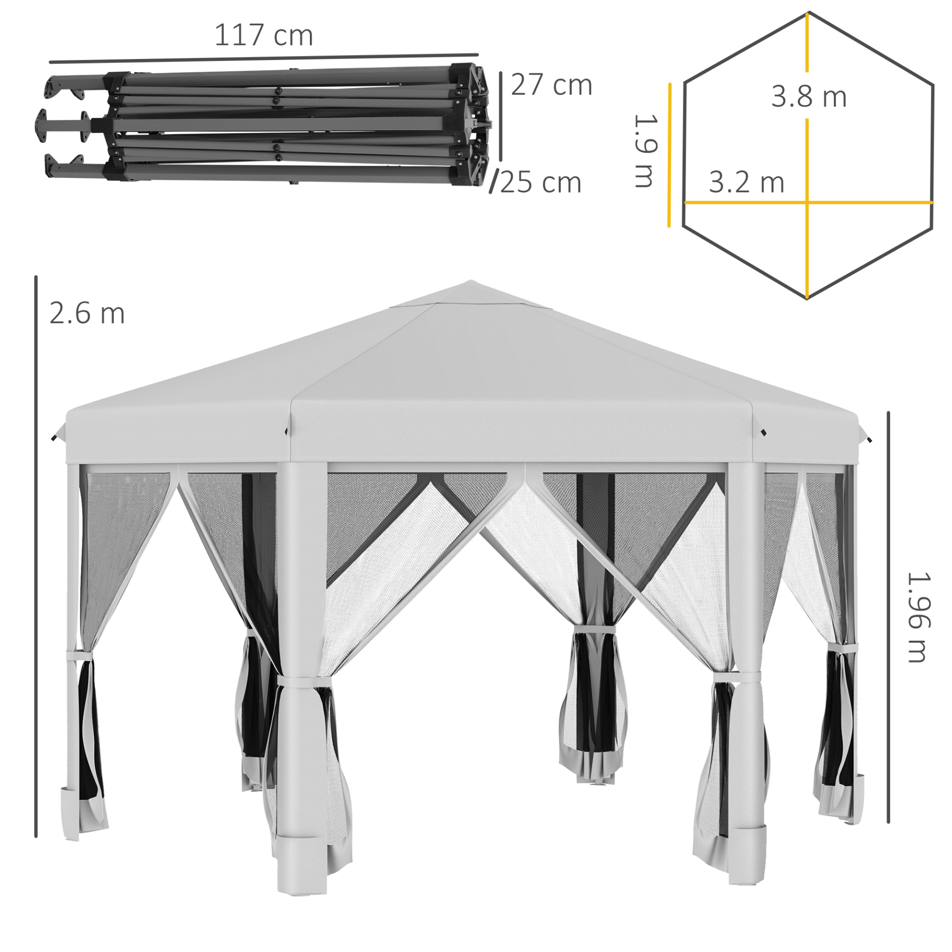 Hexagonal Pop Up Gazebo | Jscapes Home and Garden 