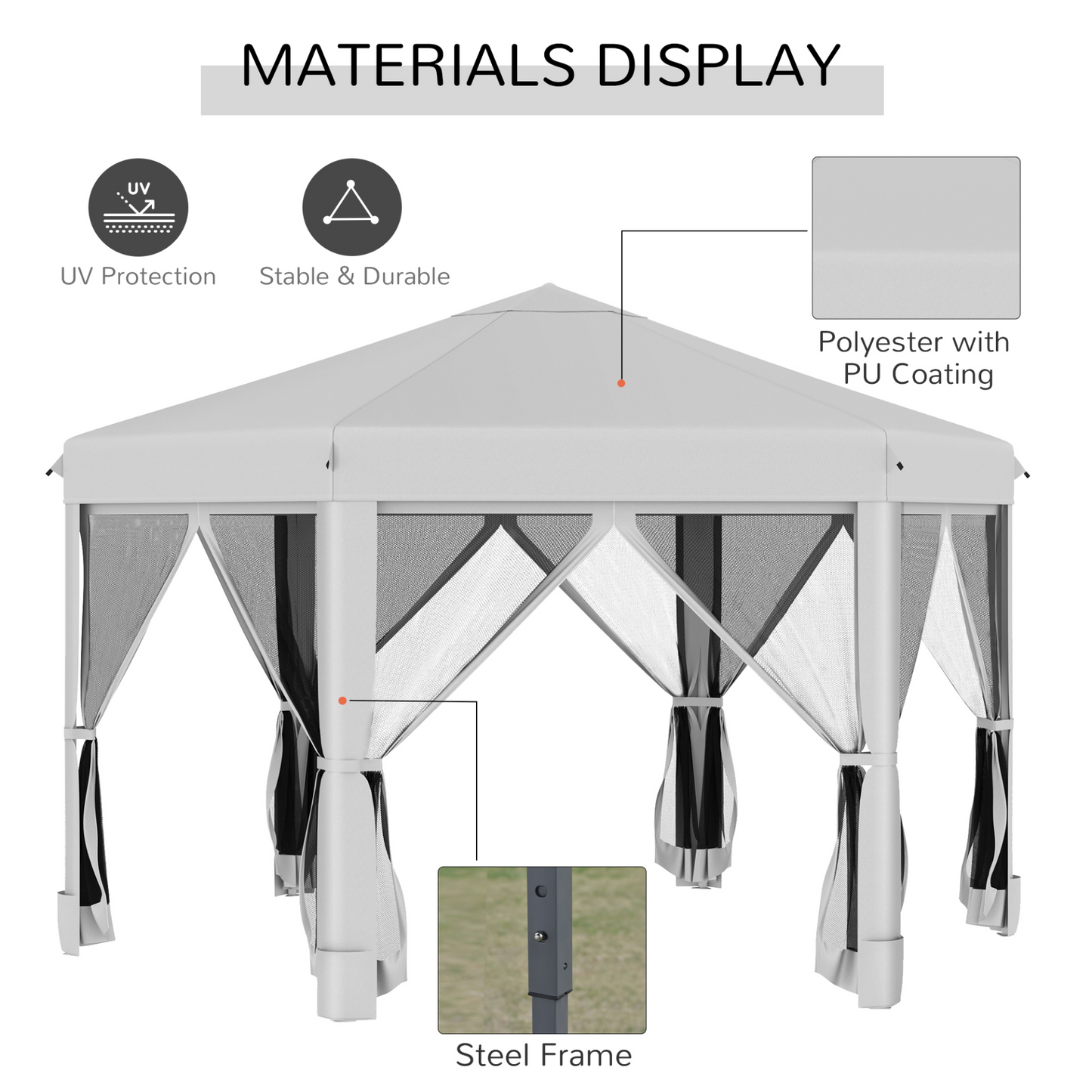 Hexagonal Pop Up Gazebo | Jscapes Home and Garden 