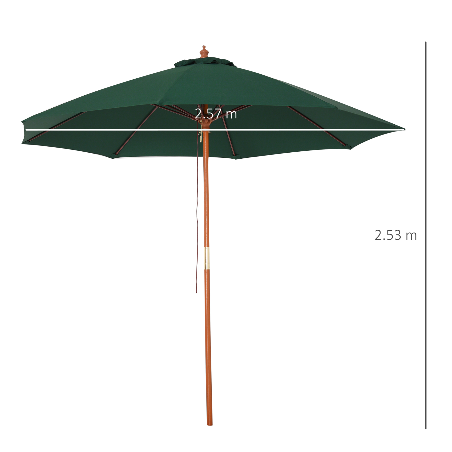  Green Wood Garden Parasol