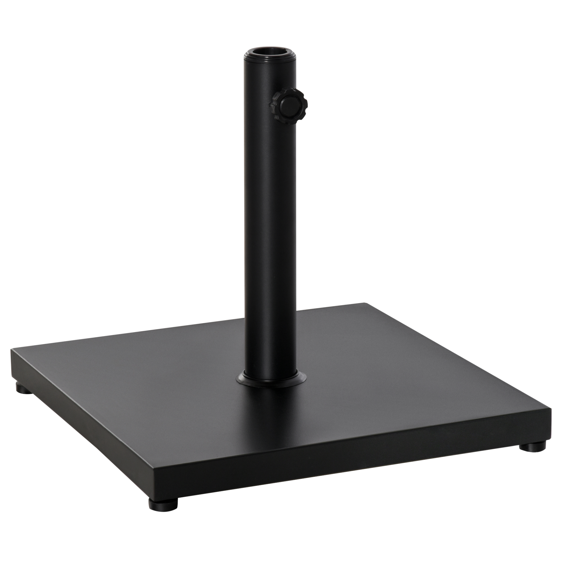 Black Steel Square Parasol Stand Base