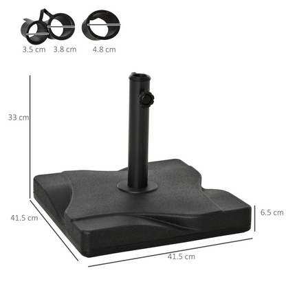 Black Steel Square Parasol Stand Base