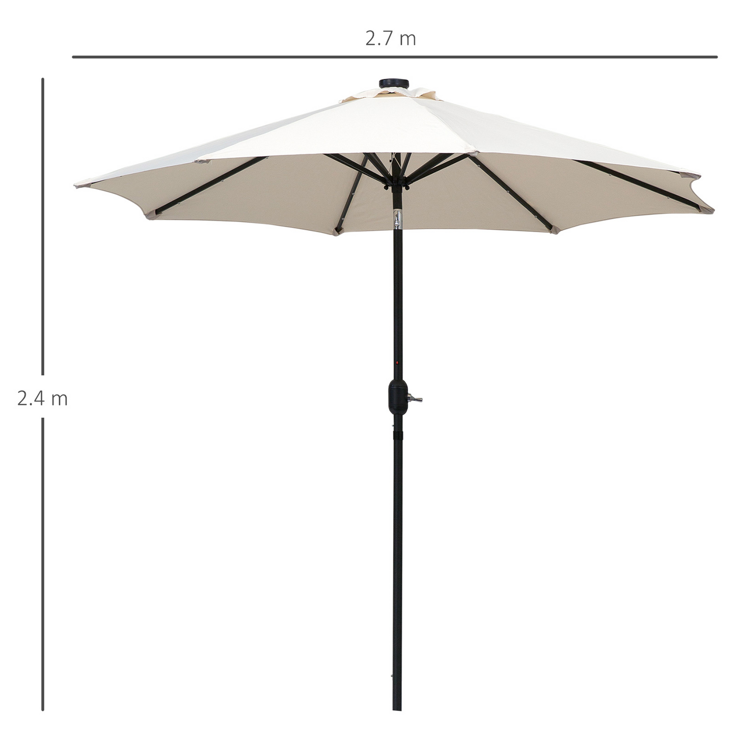 Cream 2.7m Patio Garden Umbrella