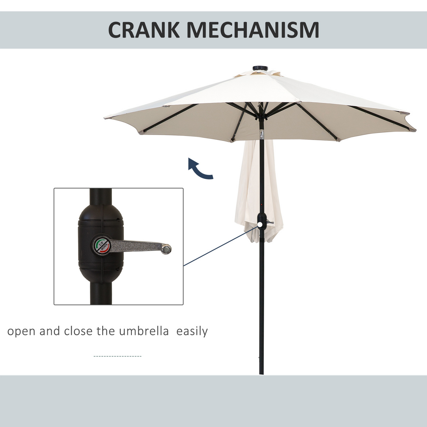 Cream 2.7m Patio Garden Umbrella