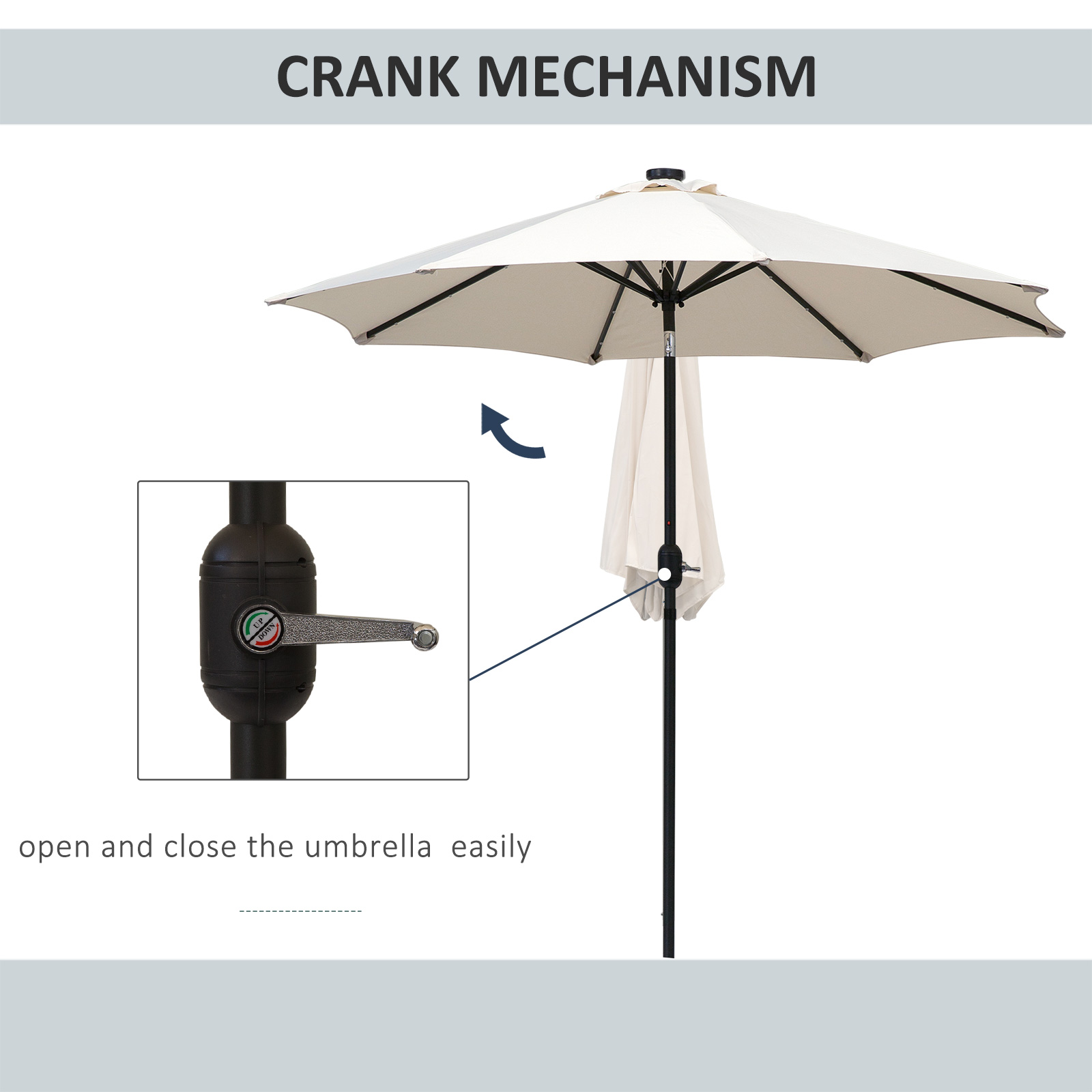 Cream 2.7m Patio Garden Umbrella