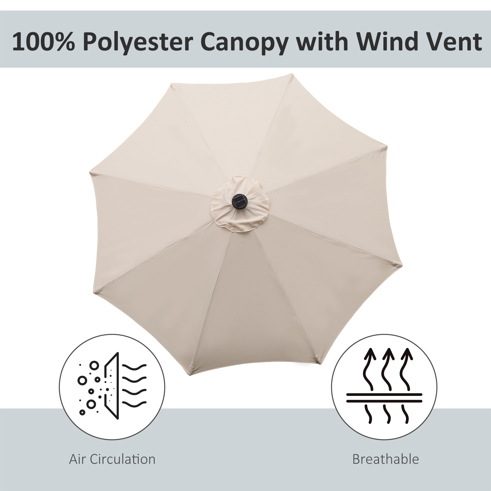 Cream 2.7m Patio Garden Umbrella