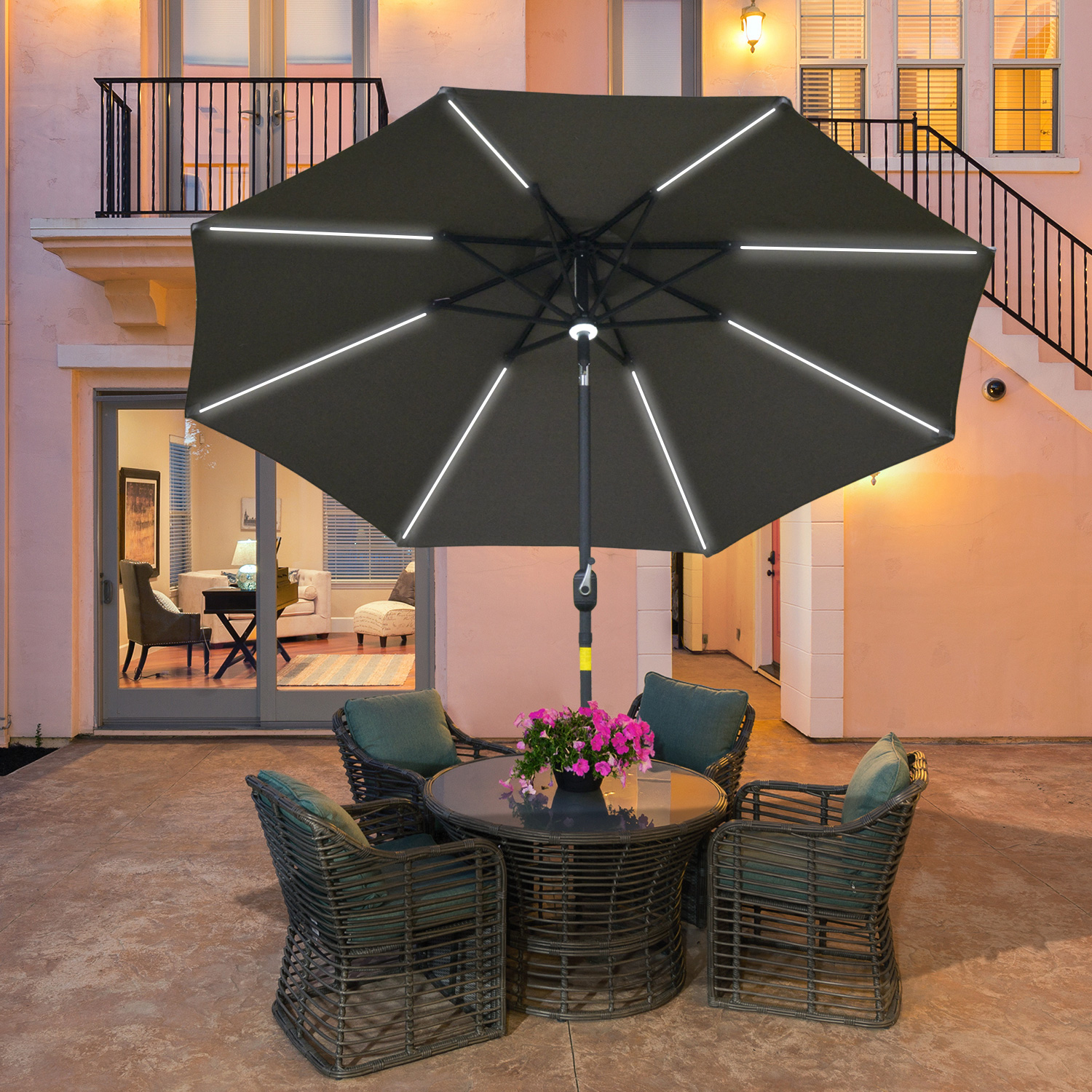 Grey 2.7m Garden Parasol