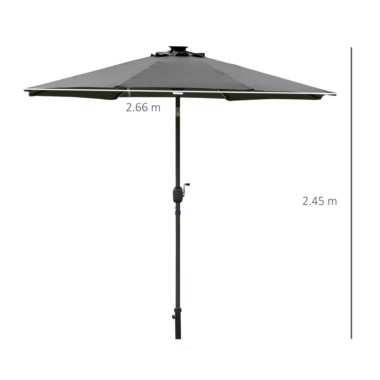 Grey 2.7m Garden Parasol