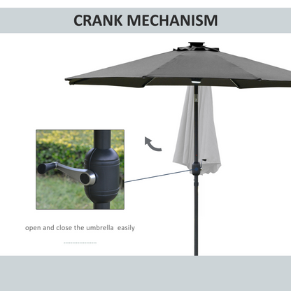 Grey 2.7m Garden Parasol