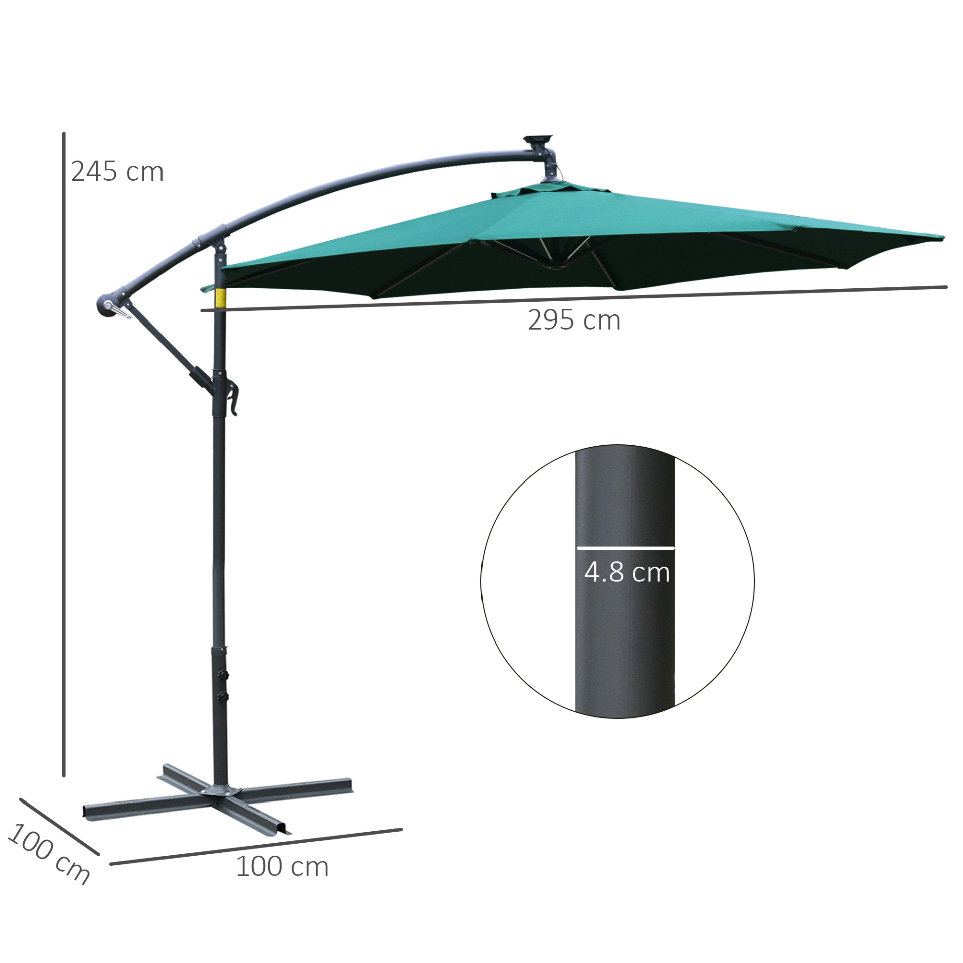 Green LED Banana Parasol