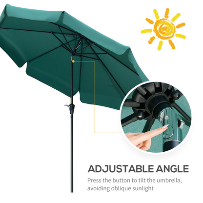 Green 2.7m Patio Parasol