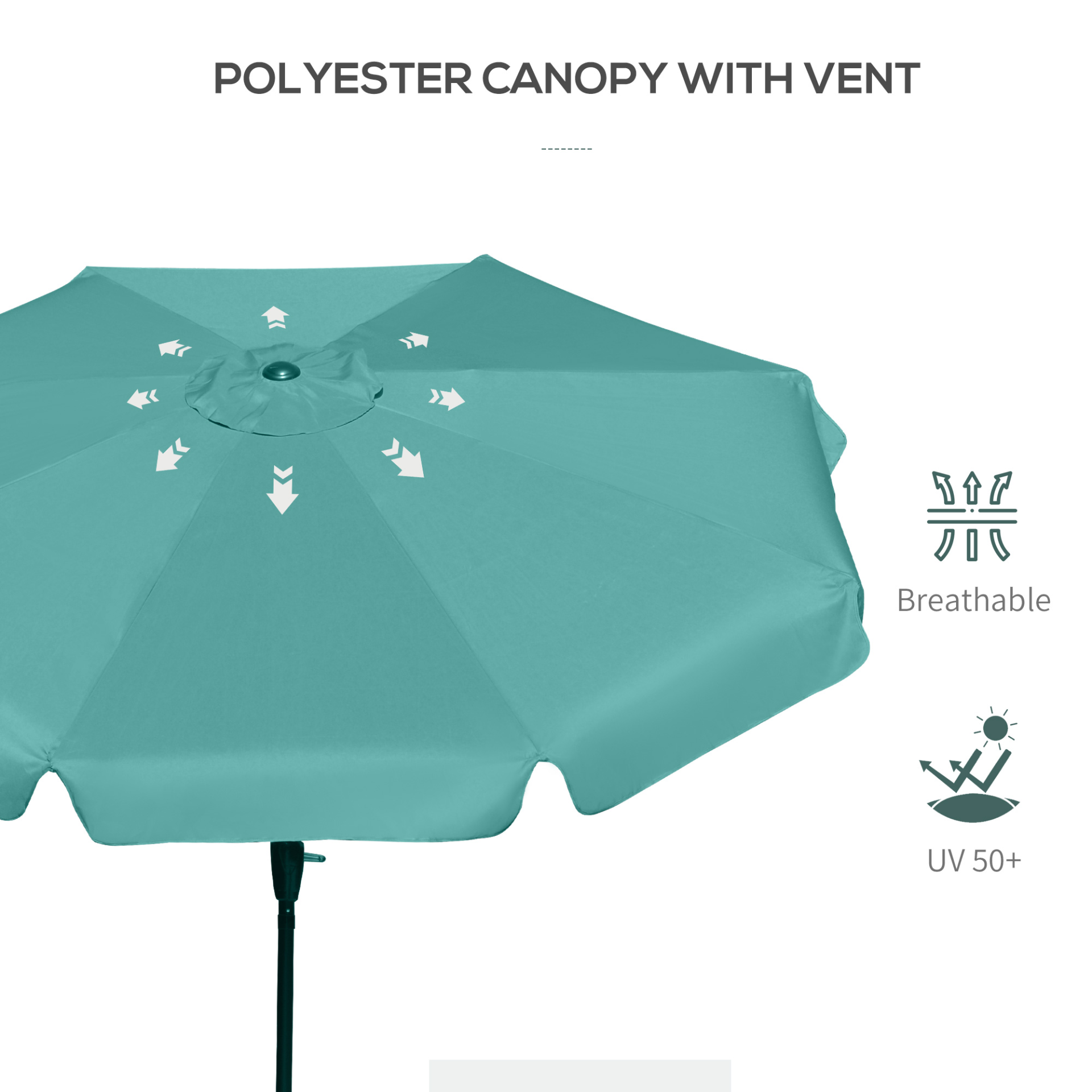 Green 2.7m Patio Parasol