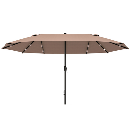 Khaki 4.4m Double-Sided Sun Umbrella