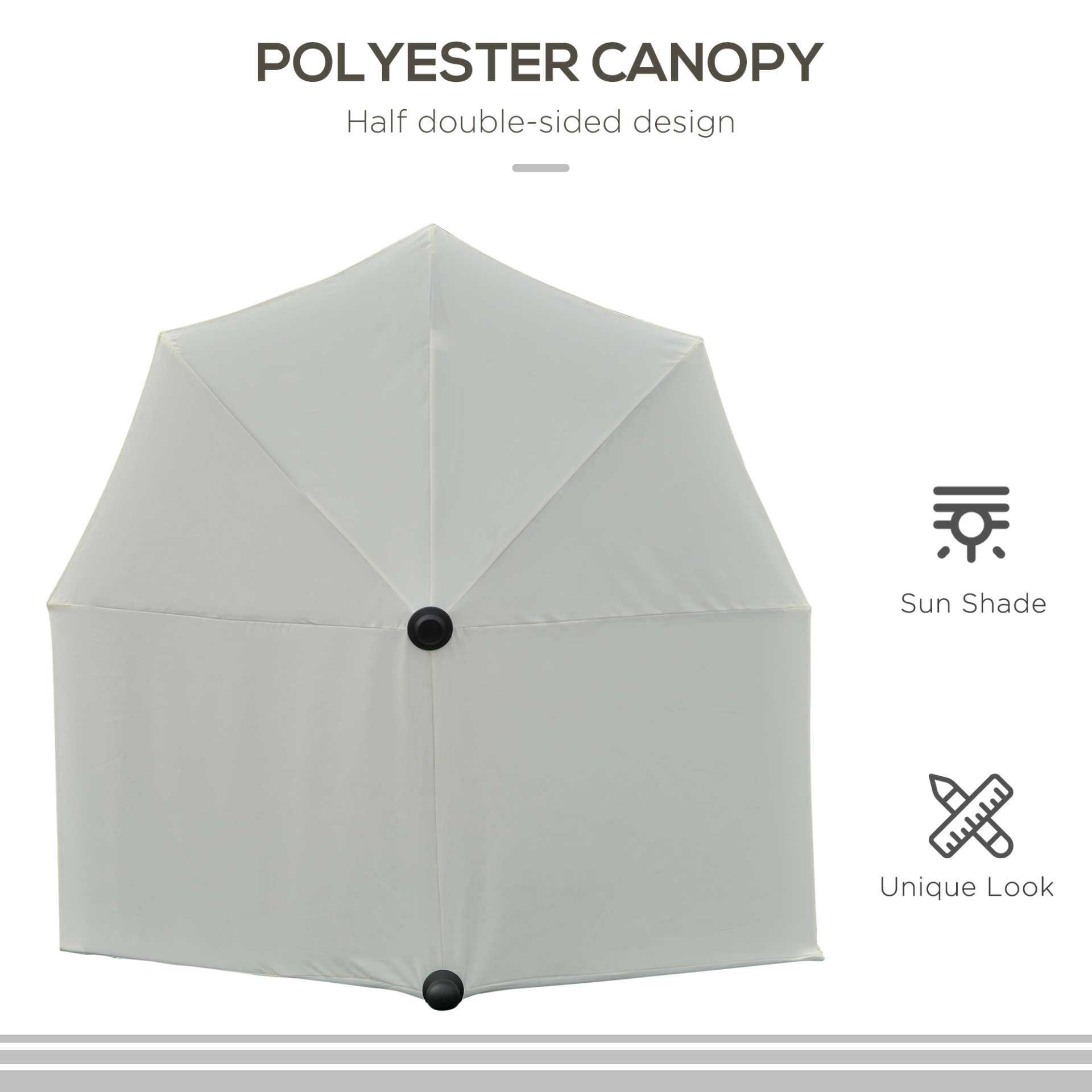 Cream White Half Parasol