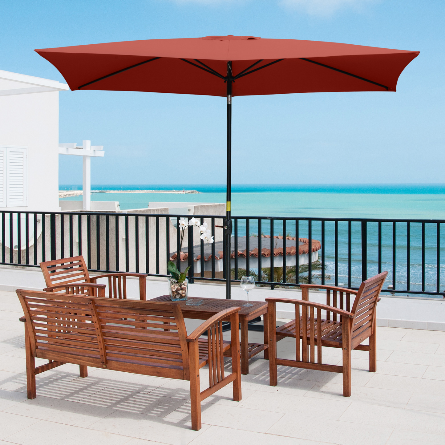 Wine Red Garden Parasols