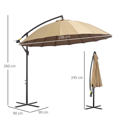 Beige Cantilever Shanghai Parasol