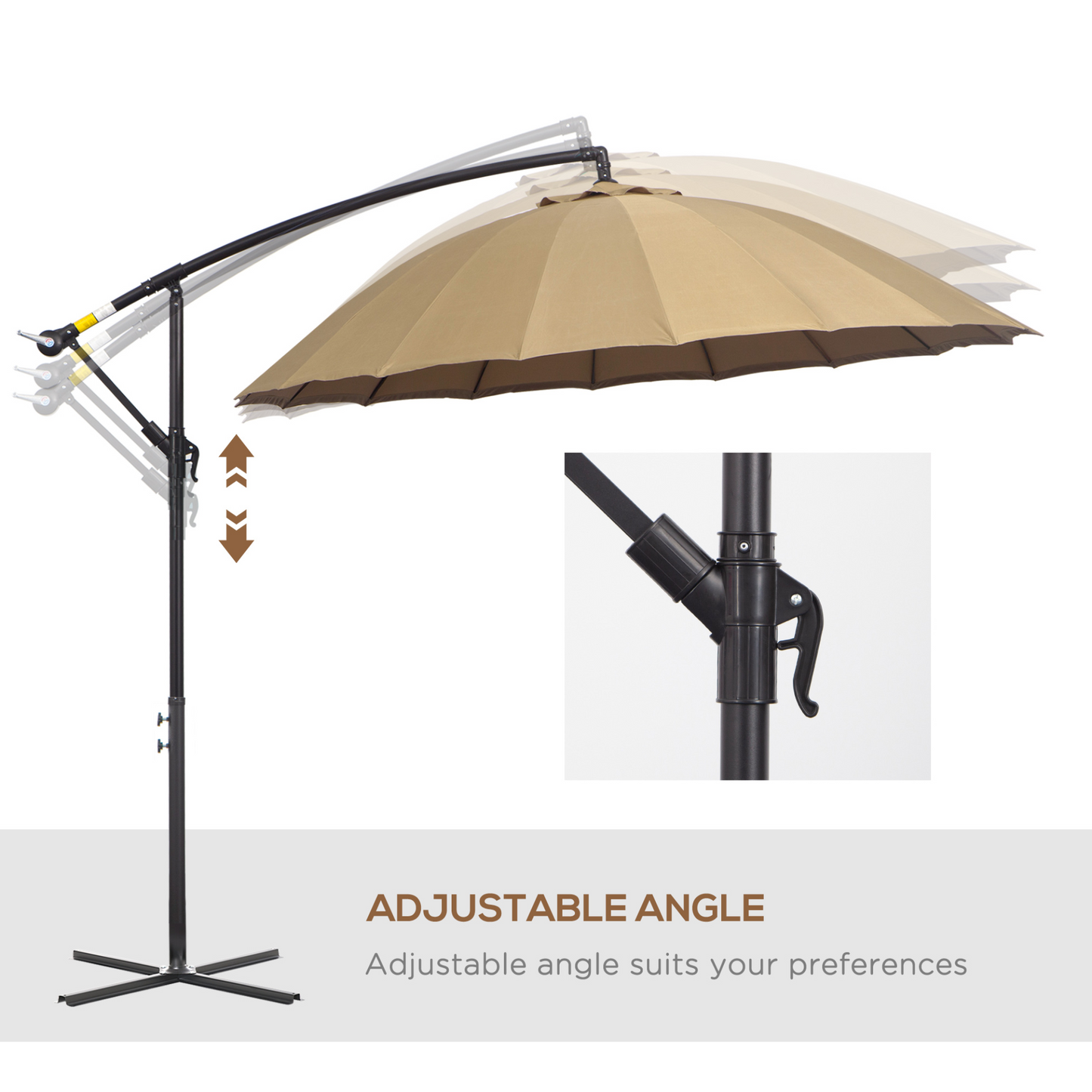 Beige Cantilever Shanghai Parasol