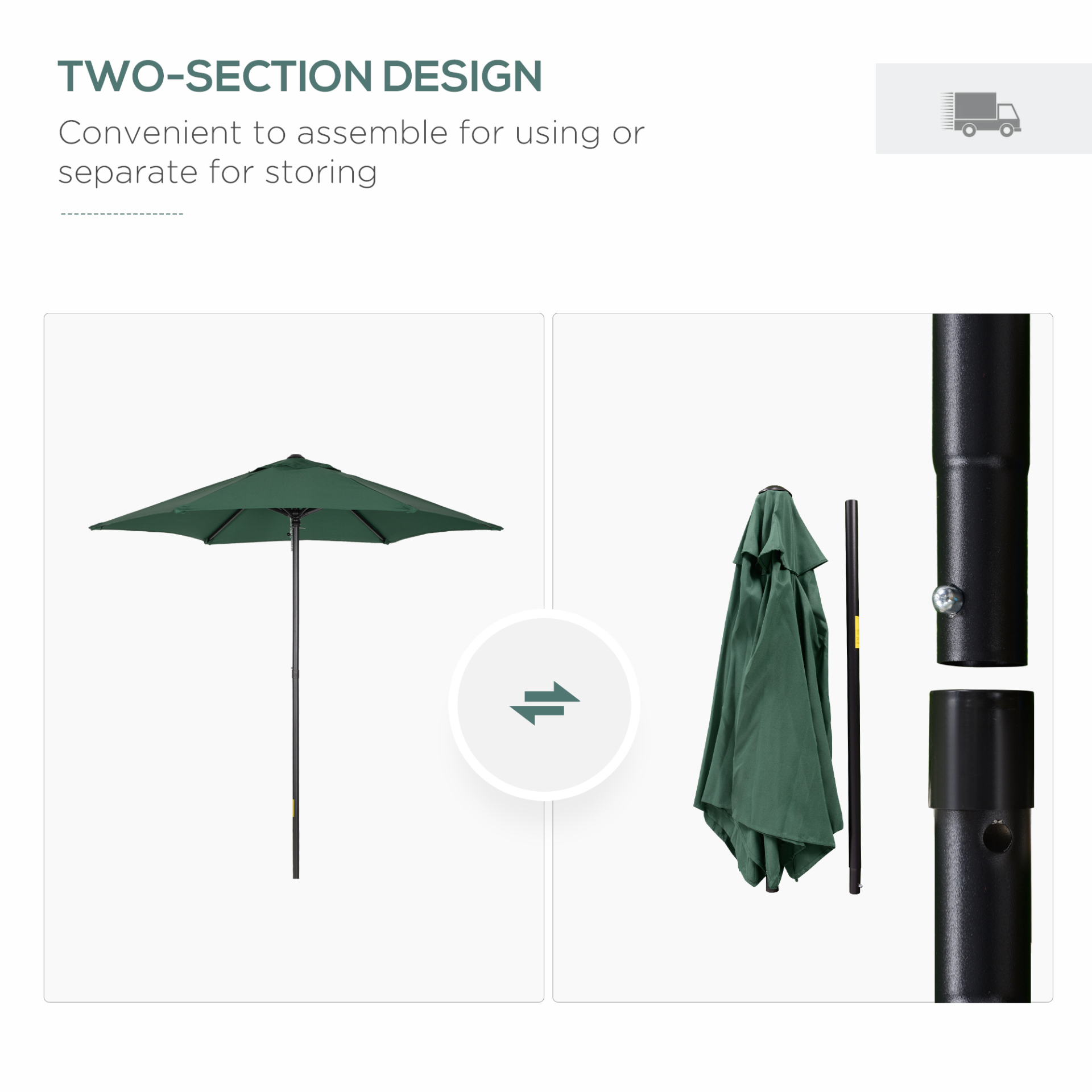 Green 2m Patio Parasols