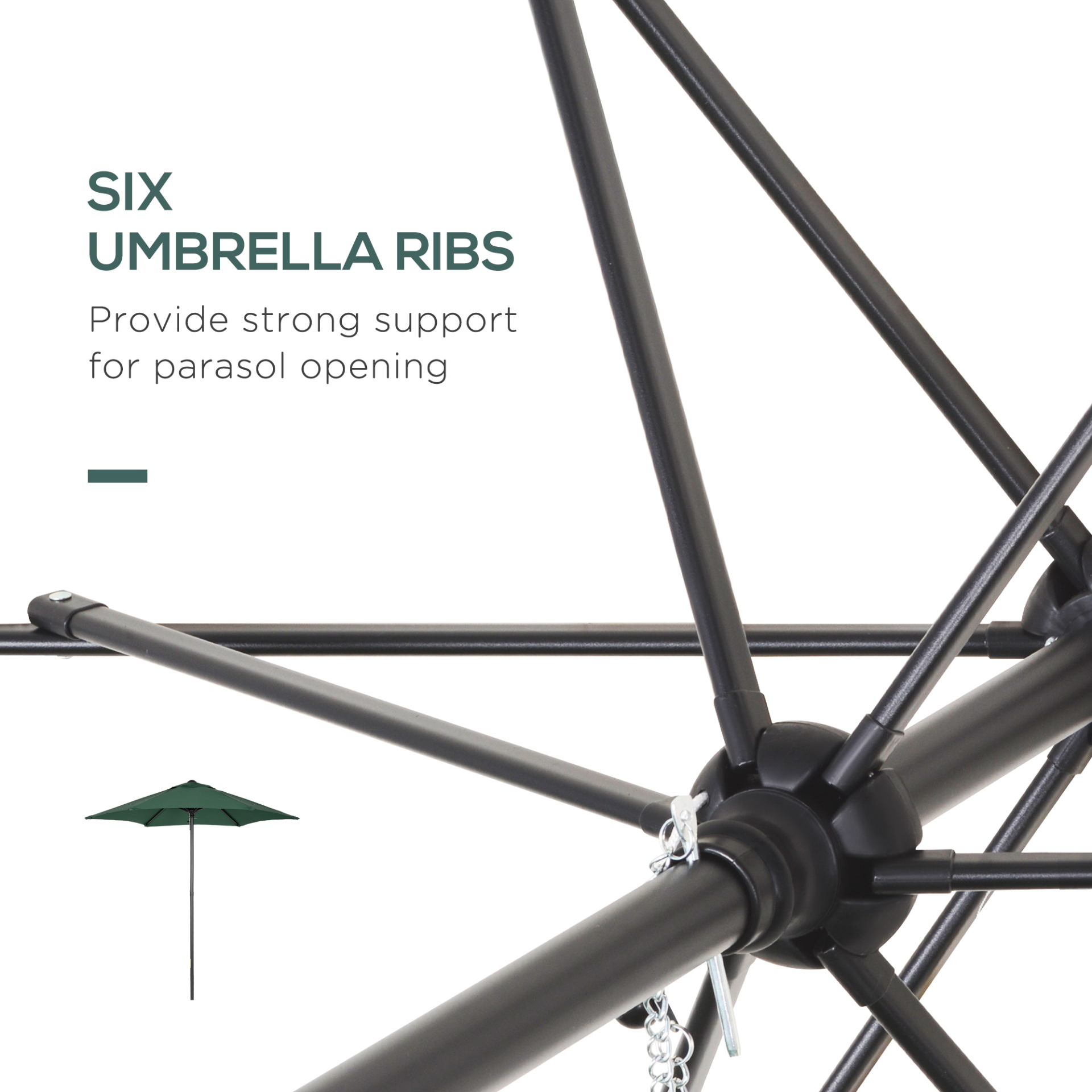 Green 2m Patio Parasols