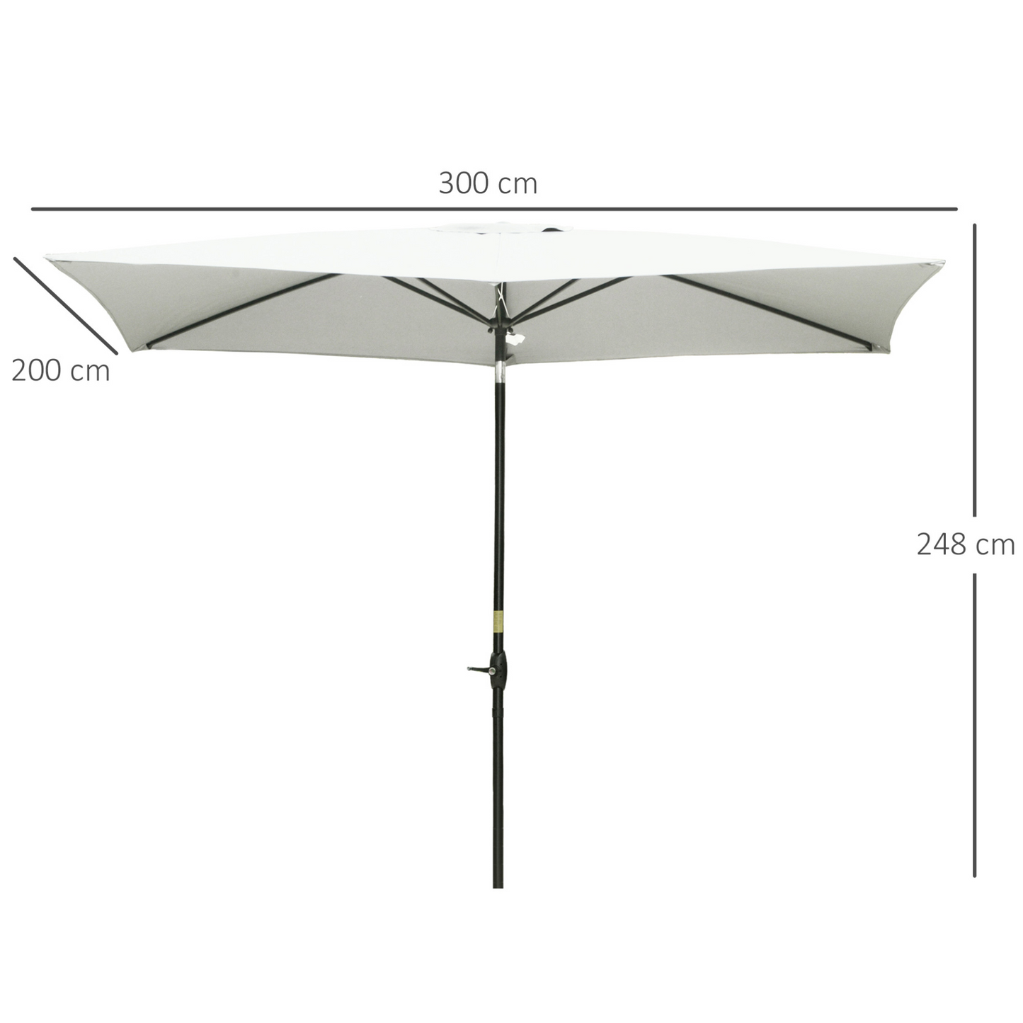 Cream White 2 x 3(m) Garden Parasols