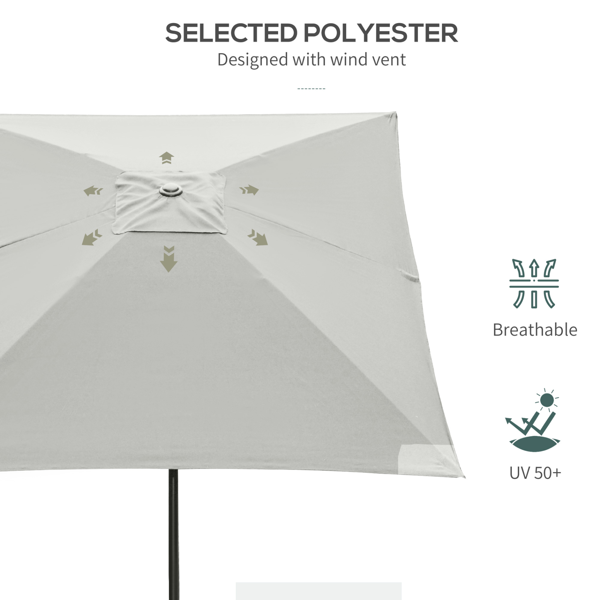 Cream White 2 x 3(m) Garden Parasols