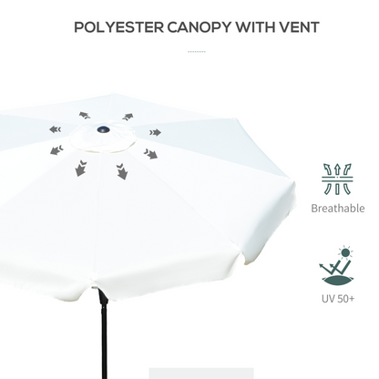 White 2.7m Patio Parasol