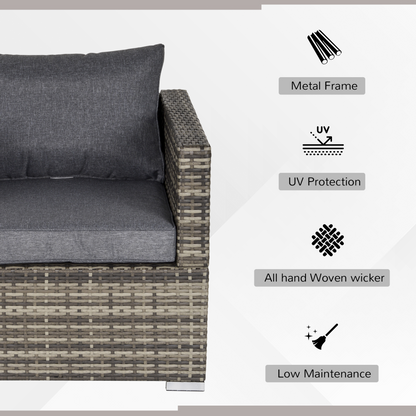 Deep Grey Single Rattan Sofa Chair