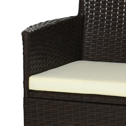  2 PC Deep Coffee Rattan Armchair