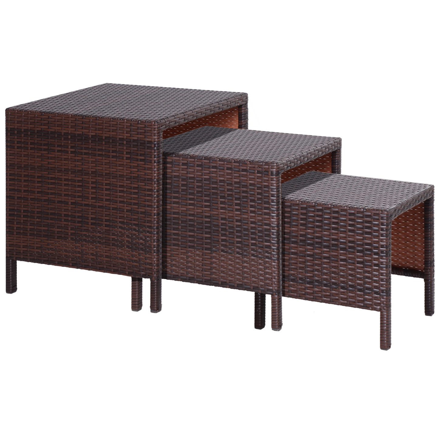 Rattan Garden Furniture 3 PCs Nest of Tables