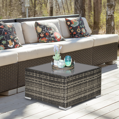 Deep Grey Patio Rattan Coffee Table