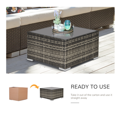 Deep Grey Patio Rattan Coffee Table