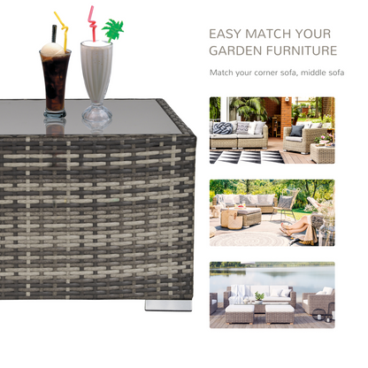 Deep Grey Patio Rattan Coffee Table