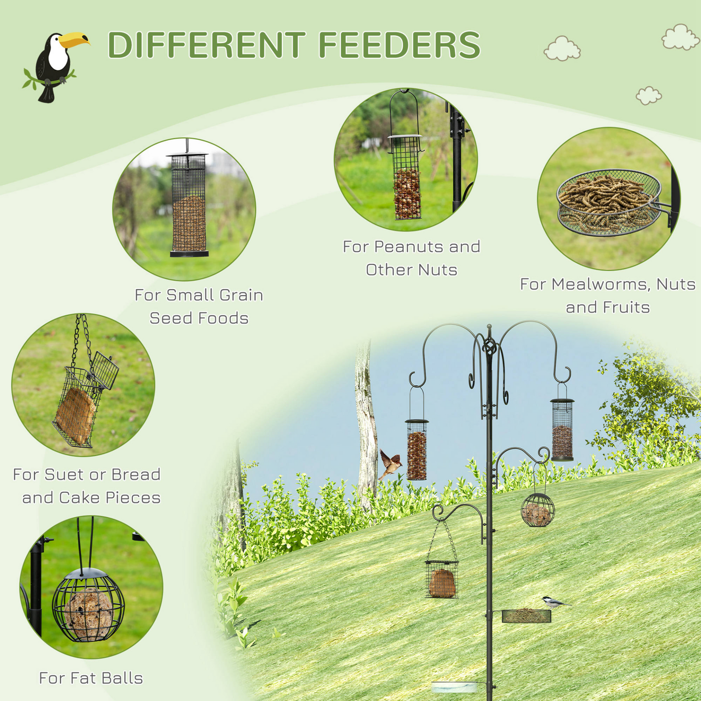 Pawhut Bird Feeding Station Kit