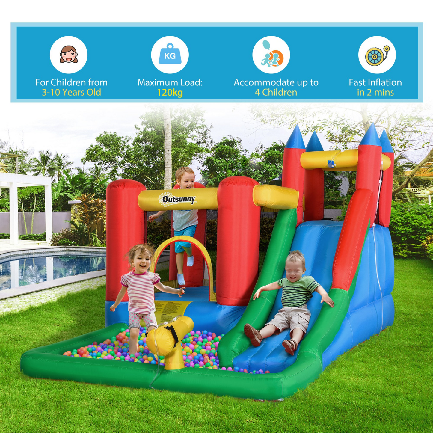 Water Slide 6 in 1 Bounce House