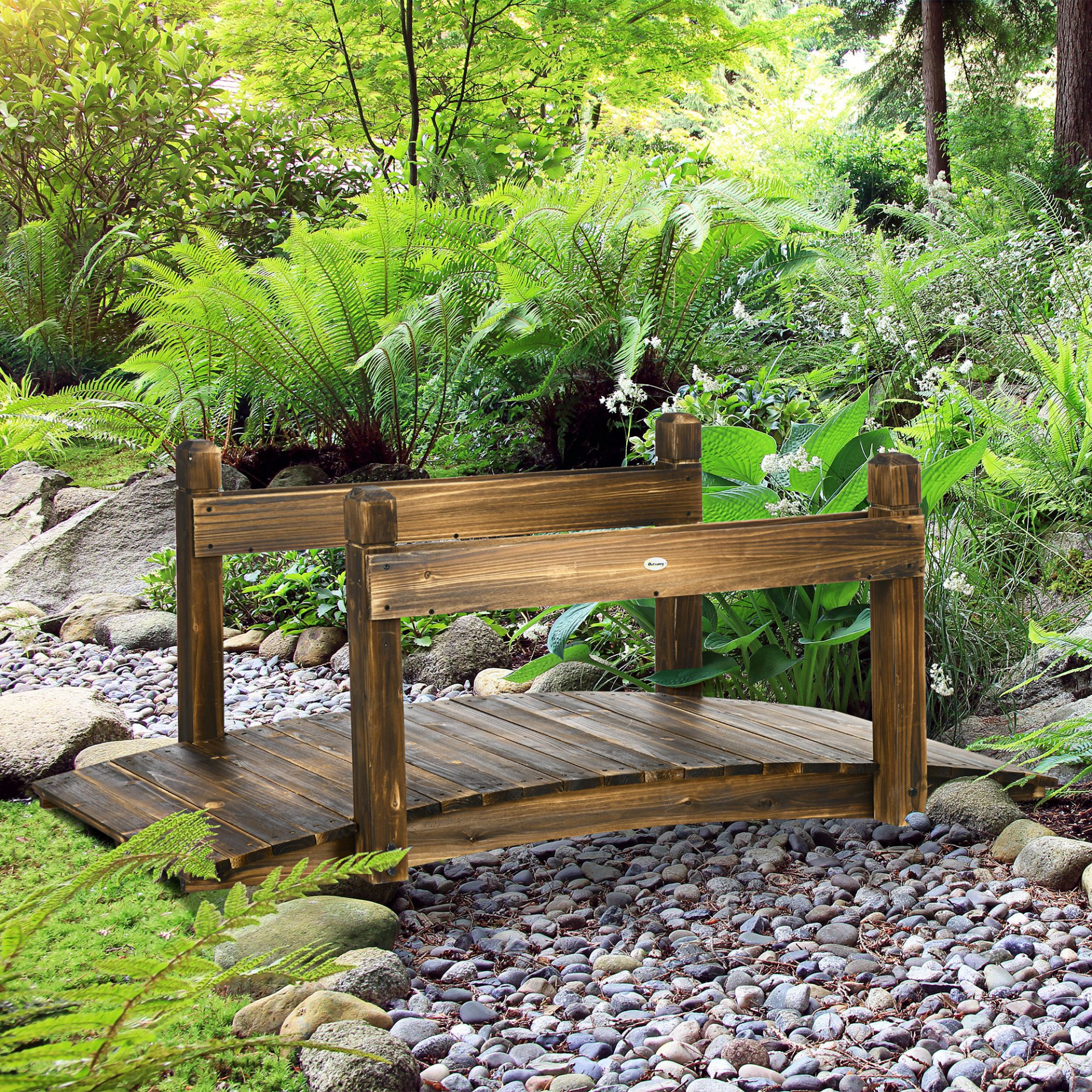 Outsunny 5FT Wooden Garden Bridge | Jscapes Home and Garden