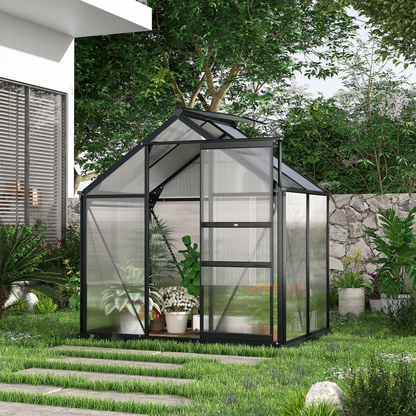 Large Walk-In Green House with Slide Door, 6 x 4ft