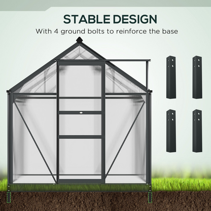 Large Walk-In Green House with Slide Door, 6 x 4ft