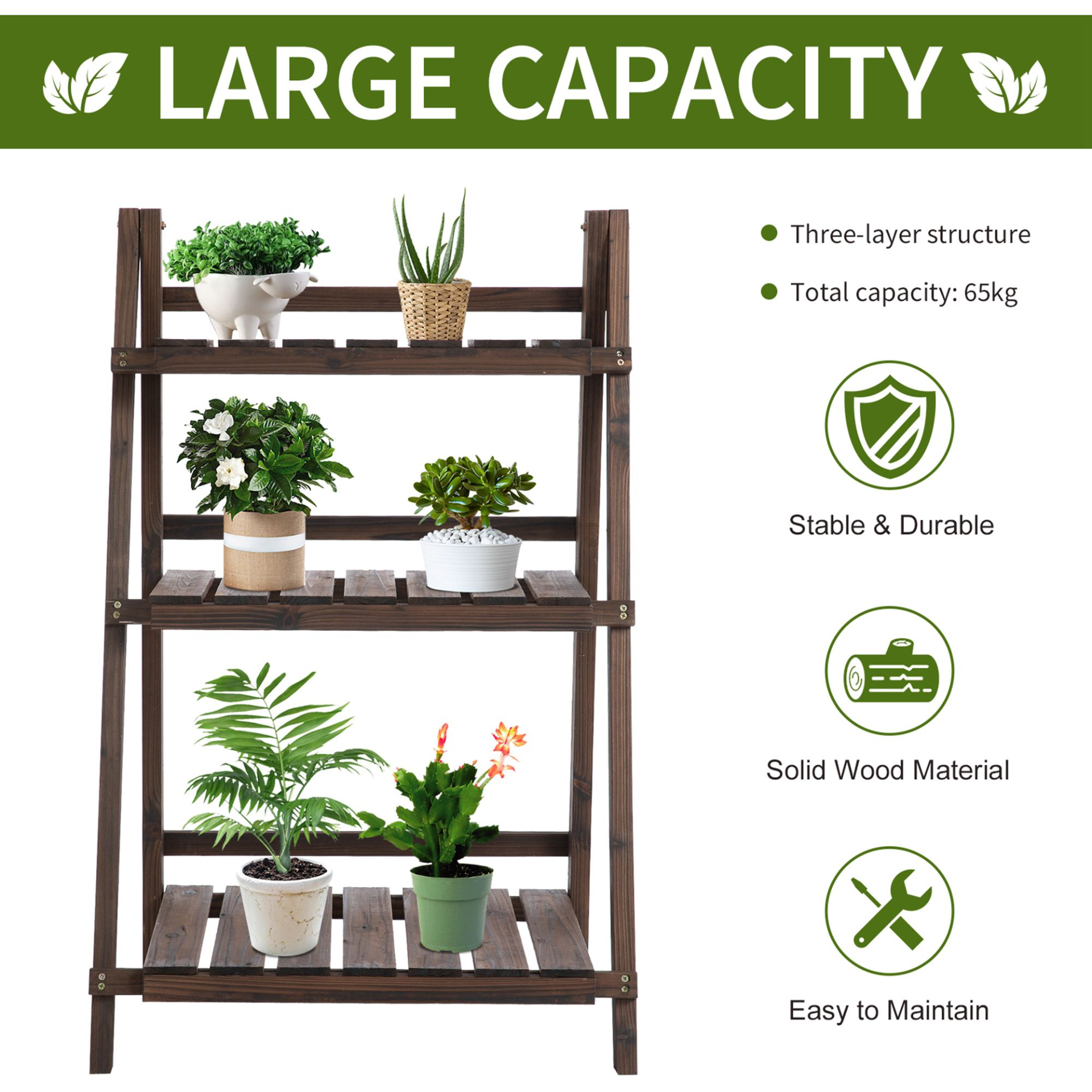 3-Tier Wooden Plant Shelf