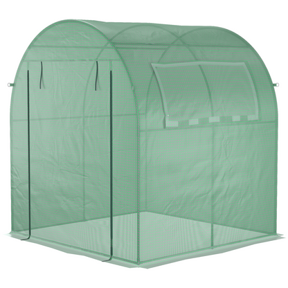 Walk in Polytunnel Greenhouse with Roll-up Window and Door