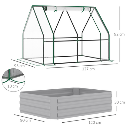  Raised Garden Bed with Greenhouse- 127 x 95 x 92cm