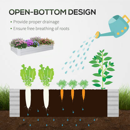 Raised Garden Bed with Greenhouse- 185L x 95W x 92H cm