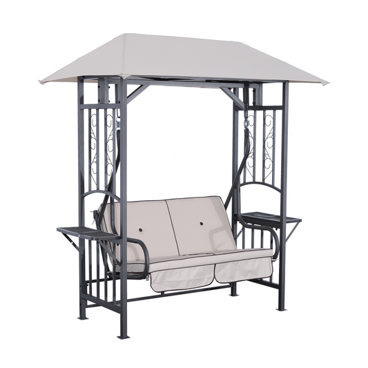 Outdoor Garden 2 Seater Canopy Swing Chair 