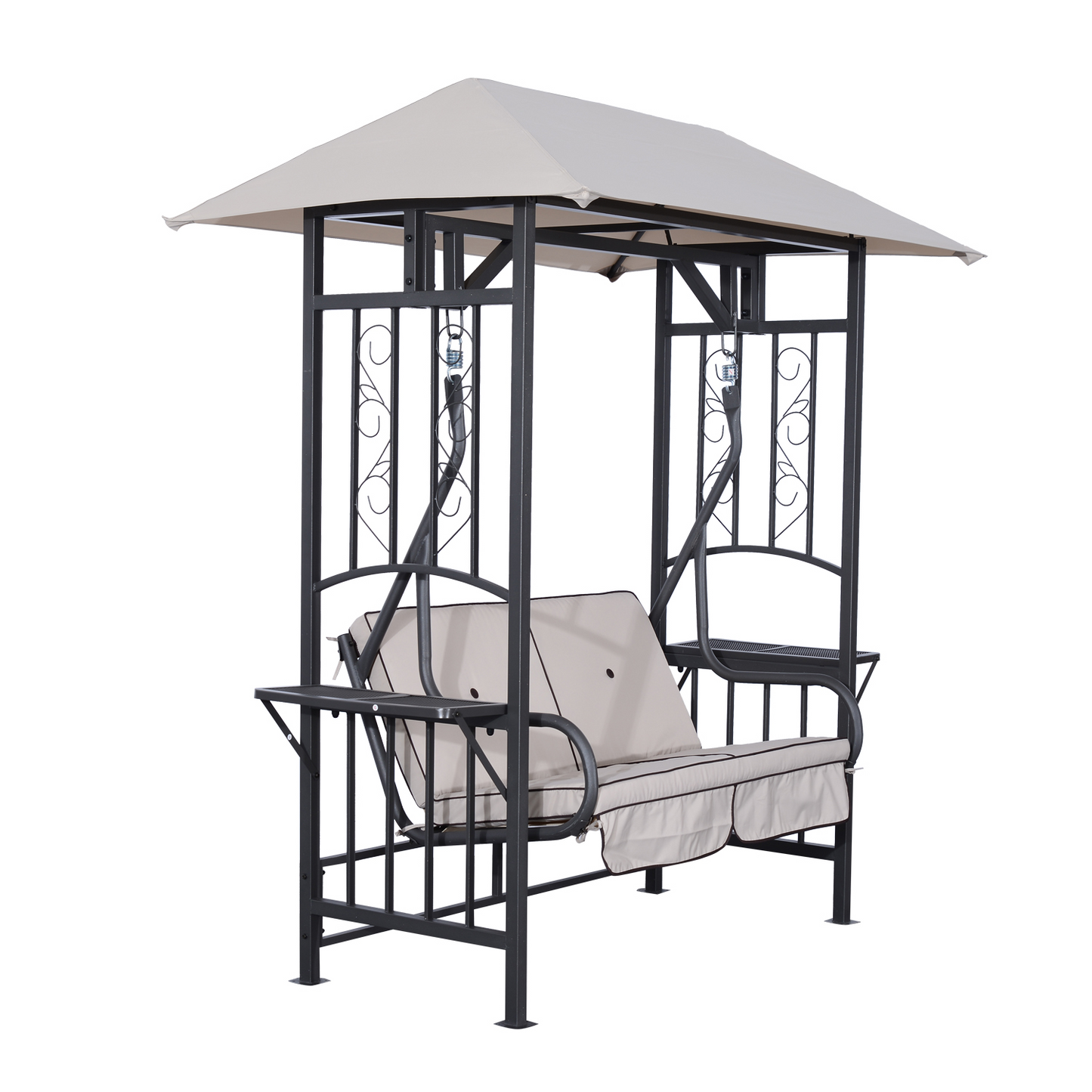 Outdoor Garden 2 Seater Canopy Swing Chair 